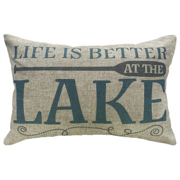 Better At The Lake Linen Pillow