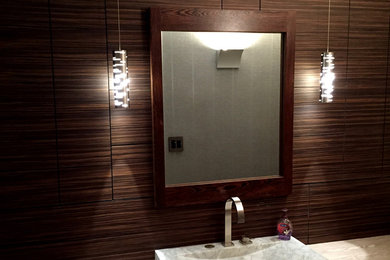 Trendy powder room photo in New York