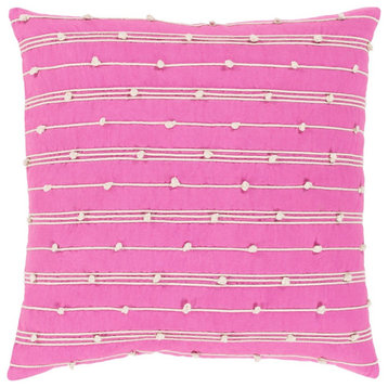Accretion by Surya Pillow Cover, Bright Pink/Cream, 22' x 22'