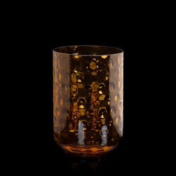 Aglaia Amber Textured Glass Hurricane - Candleholders
