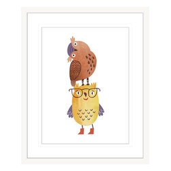 Cottonwood Owls - Framed Wall Art (WOOD02) - Kids Wall Decor