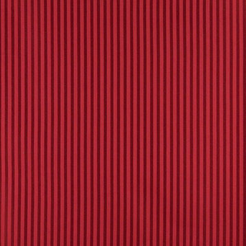 Red And Ruby Thin Striped Jacquard Woven Upholstery Fabric By The Yard