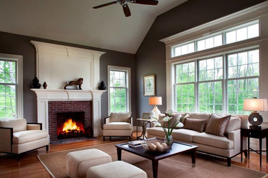 Elegant living room photo in Boston