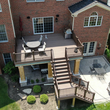 English Walnut TimberTech Deck & Belgard Patio in Hawthorne Woods, IL