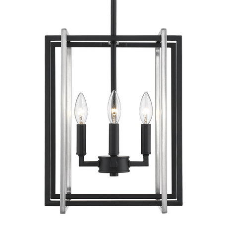 Tribeca 4-Light Chandelier, Black, Pewter Accents