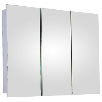 Tri-View Medicine Cabinet, 36"x30", Polished Edge, Surface Mounted
