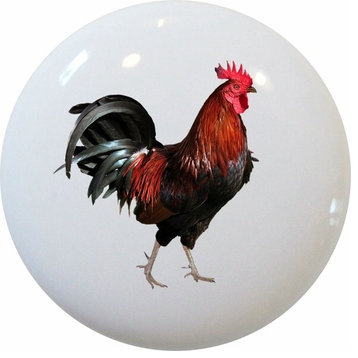 Gorgeous Rooster Ceramic Cabinet Drawer Knob