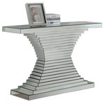 Meridian Furniture - Nexus Console Table - Make this Nexus console table a reflection of your modern taste. This striking table features a new take on the classic sunburst design with various geometric shapes staggered together to form its base. Each piece that forms the frame is also mirrored, so the result is a stunning presentation that is contemporary and bold. Pair it with the coordinating Nexus mirror for added oomph.