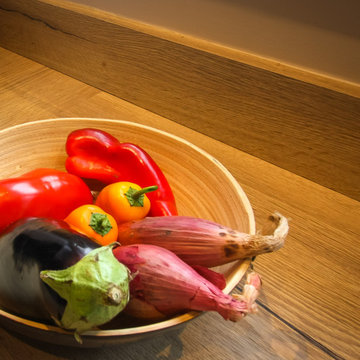 Style Ethnic chic pour la rénovation d'un appartement avec conception de cuisine