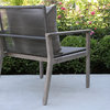 3-Piece Gray Wash Eucalyptus and Rope Lounge Chair Set With Marble Accent Table