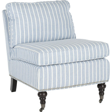 Randy Slipper Chair - Light Blue with White Stripes