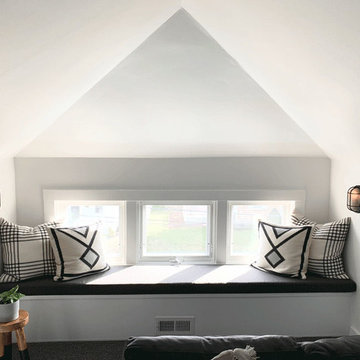 Attic renovation with Sunbrella window seat cushion