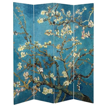 6' Tall Double Sided Works of Van Gogh Canvas Room Divider