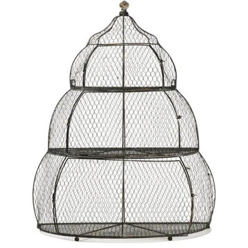 Bird Cage House Ebony Black Iron