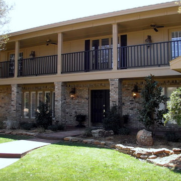 Two story beige home