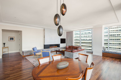 Example of a trendy family room design in Toronto