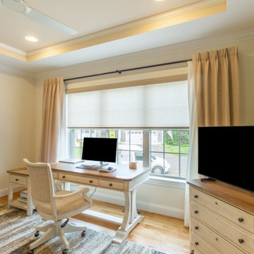 Office - Roller Shade with a powerwand paired with drapes