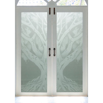 Front Door - Oak Tree II - Fiberglass Smooth - 36" x 96" - RT Door Active -...