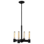 Eglo - Broyles 4 Light Chandelier Matte Black - The Broyles collection by Eglo has been designed to give your home a fascinating glow. This unique light is accented with a black matte finish and makes glowing bulb (not included) the center of attention. We recommended using the E26 tubular bulb for this fixture to complete the look and to bring it a warm, transitional look and feel.Features: