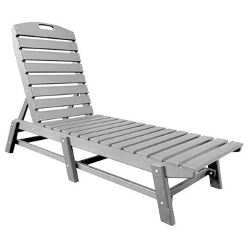 Outdoor Chaise Lounge, Pool Lounger Chair - Poly Furniture, Grey