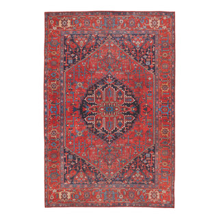 Alexa Red Modern Medallion Area Rug Traditional Persian Carpet