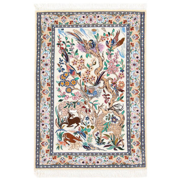 Persian Rug Isfahan Silk Warp 3'9"x2'8"