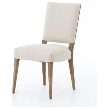 Kurt Linen Upholstered Oak Dining Chair Set Of 2
