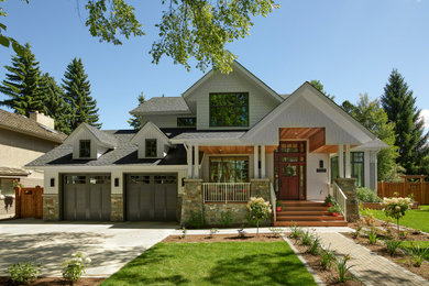 Farmhouse exterior home idea in Edmonton