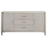 Pulaski Furniture - Zoey Two Door Buffet - Organize your dining or living space with our understated Zoey Two Door Buffet. This piece features three center drawers and a cabinet on each end, providing several storage options to help keep your space tidy and organized. The champagne-finished frame and gleaming hardware add character to the overall design for a stylish appearance that exudes classic character.