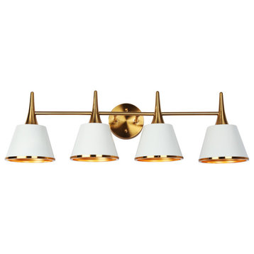 LNC Modern 4-Light Gold Bathroom Vanity Light