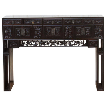 Elegant 19th Century Ebonized Kang Slim Table
