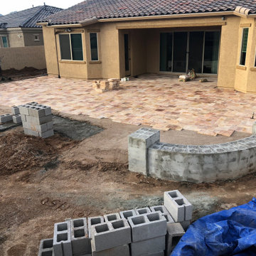 Travertine and Artificial Grass