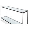 Hand Chased Iron Console Table Glass Top With Shelf