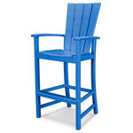 Polywood - Polywood Quattro Adirondack Bar Chair, Pacific Blue - With curved arms and a contoured seat and back for comfort, the Quattro Adirondack Bar Chair is ideal for outdoor dining and entertaining. Constructed of durable POLYWOOD lumber available in a variety of attractive, fade-resistant colors, this all-weather bar chair will never require painting, staining, or waterproofing.