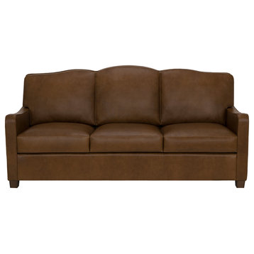 Saddle Brown Top Grain Leather Sofa