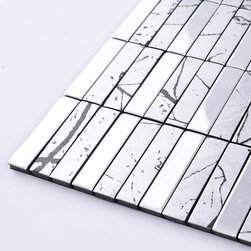 Metallic Mosaic Tile Aluminum Panel Wall Stickers Strip Metal Backsplash Kitchen - Mosaic Tile