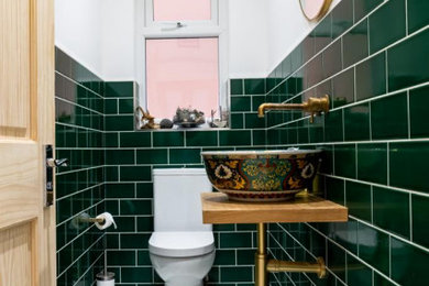 Mediterranean bathroom in Hertfordshire.