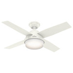 Hunter Fan Company - Hunter Fan Company 44" Dempsey Fresh White Ceiling Fan With Light/Remote - A contemporary fan with mass appeal, the Dempsey will fit flawlessly in your home's modern interior design. The beautiful, clean finish options work together with the high contrast of angles throughout the design to create a look that will keep your space looking current and inspired. Fully-dimmable, energy-efficient LED bulbs give you total control over your lighting, while the 44-inch blade span is ideal for small rooms. We have a full collection of Dempsey fans so you can maintain a consistent look while tailoring the size and features to each room in your house.