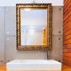Bathroom mirror on gold frame - Bathroom Mirrors