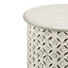 Round Wooden Accent Table, White Washed