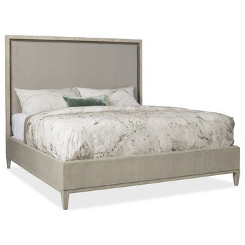 Hooker Furniture 5990-90850-MULTI Elixir Queen Walnut Upholstered - Serene Gray