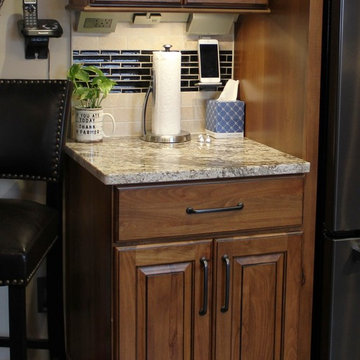 Rural Kewanee Kitchen Remodel With Rustic Beech Cabinets and White Sand Granite