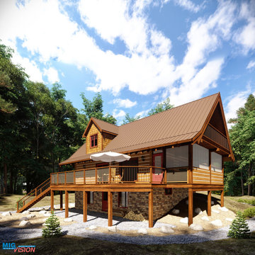 Log Home "Lot-4" Canada, 3D Visualization.