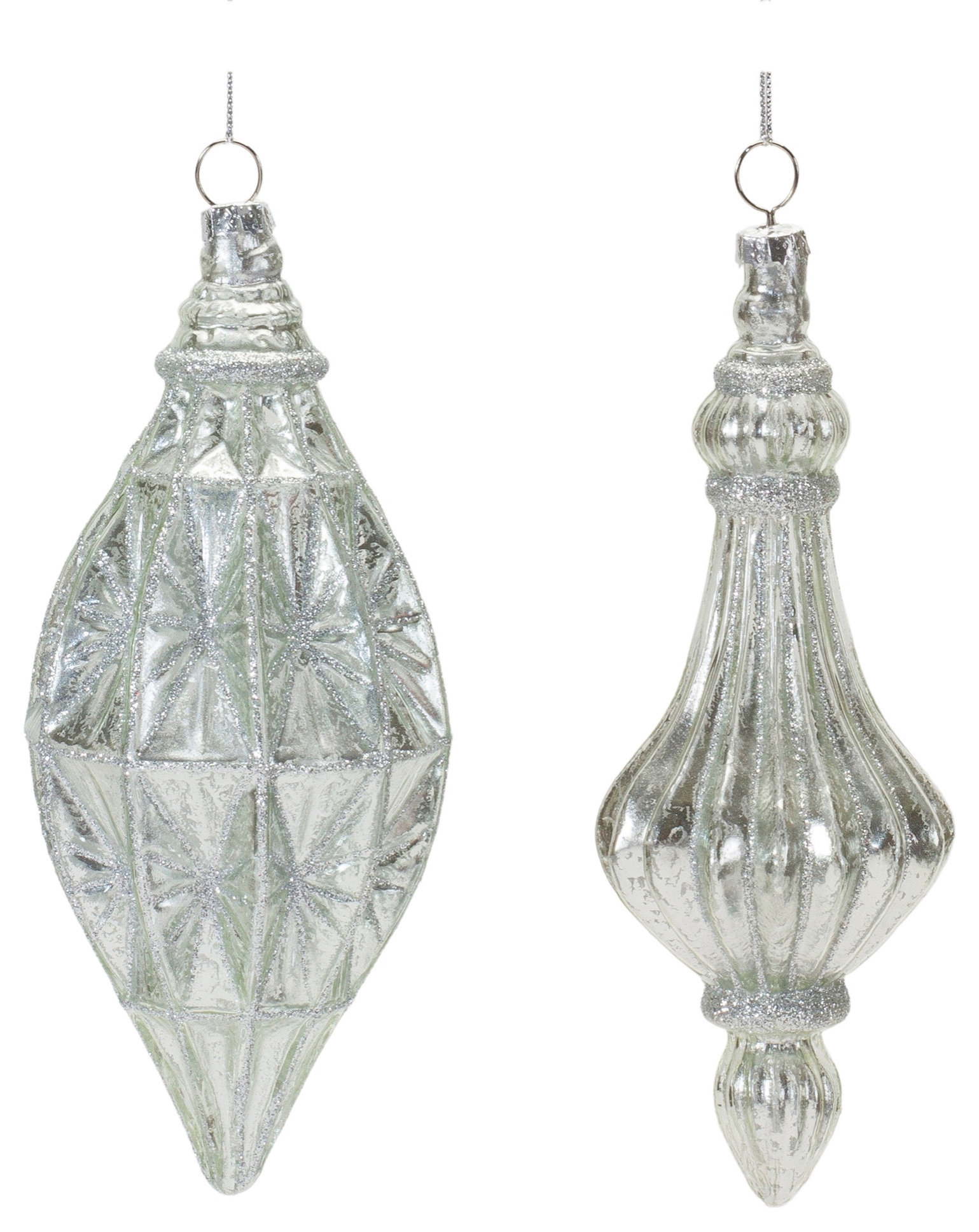 Swirl Glass Drop Ornament (Set of 12)