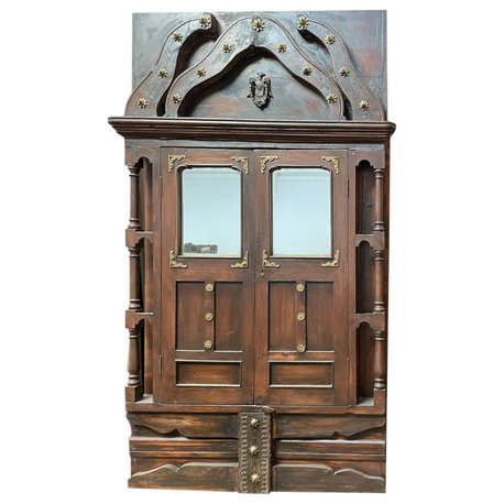 Consigned Antique Architectural Elements Brutalist Carved Wood Door