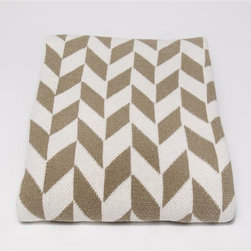 Eco Chevron Throw Blanket-Khaki - Products