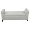 GDF Studio Hayes Contemporary Fabric Storage Ottoman Bench with Rolled Arms, Light Gray