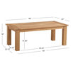 Linon Barlow Solid Teak Outdoor  Coffee Table 48"L x 24"W x 18"H in Natural