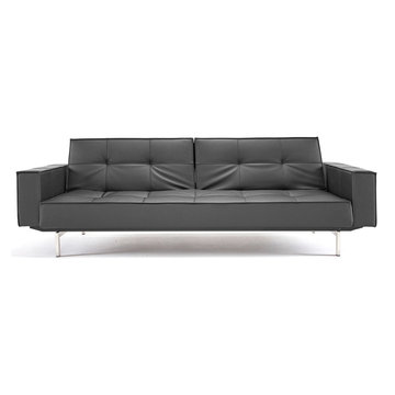 Innovation USA | Splitback Black Leather Textile Sofa Bed | Arms -$1530.46