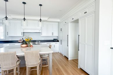 Beach style kitchen photo in Boston